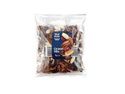 Riešutų ir džiovintų vaisių mišinys GRAND WELL DONE, 300 g