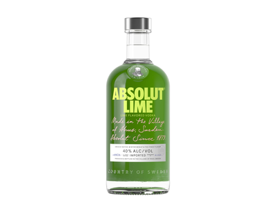 Žaliųjų citrinų skonio degtinė ABSOLUT LIME 40%, 700 ml