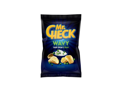 Bulvių traškučiai MR.CHECK grietinės-svogūnų skonio, 90 g
