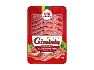 Mažai rūkyta kiaulienos filė  GIMINIŲ, UTENOS MĖSA 90 g Aukščiausia rūšis