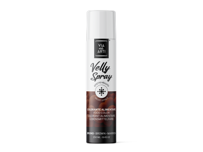 Maistiniai purškiami dažai su kakavos sviestu rudi VELLY azo free, 250 ml