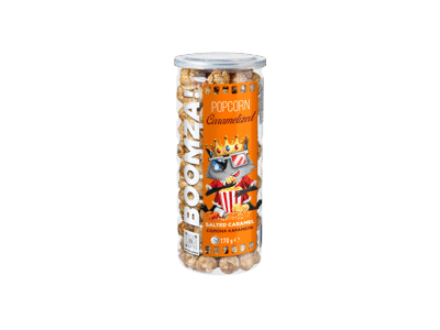Karamelizuoti kukurūzų spragėsiai BOOMZA SALTED CARAMEL, 170 g