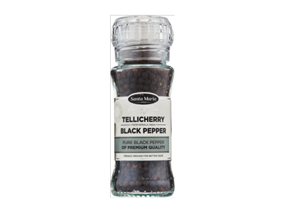 Juodieji pipirai SANTA MARIA TELLICHERRY PEPPER malūnėlyje, 70 g