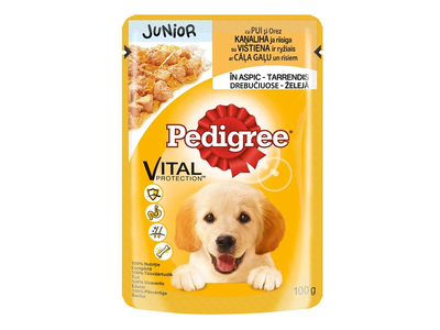 Konservuotas šunų ėdalas su vištiena PEDIGREE JUNIOR, 100 g