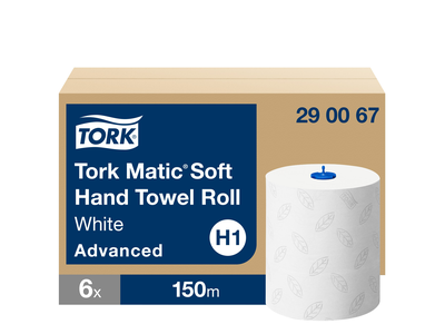 Popieriniai rankšluosčiai TORK H1 Advanced, 2 sl., baltos sp., 150 m, 612 lap., 290067