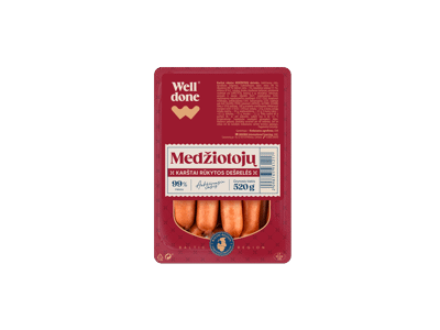 Karštai rūkytos dešrelės WELL DONE, a. r., 520 g