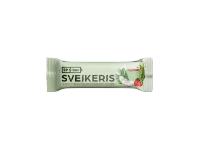 Becukris batonėlis SVEIKERIS, braškių ir mačios skonio, 50 g