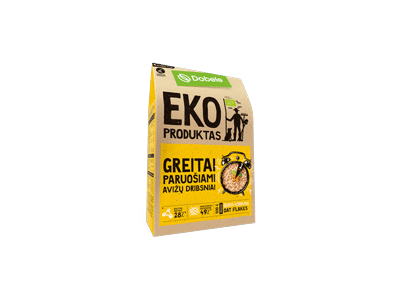 Ekologiški greitai paruošiami avižų dribsniai EKO DOBELE, 500 g