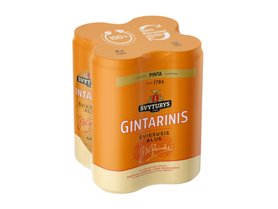 Alus ŠVYTURYS GINTARINIS,4,6%, 0,568l x 4vnt.