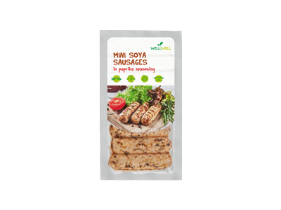 Mini sojų dešrelės su paprikomis WELL WELL, 180 g