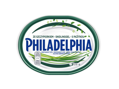 Švž. sūrio gam. PHILADELPHIA, l. česn., 125 g