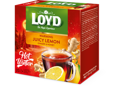 Vaisinės arbatos gėrimas LOYD Warming, citrinų imbiero ir medaus skonio, 20 x 2g