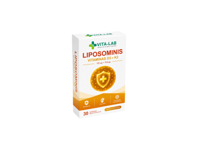Liposominis vitaminas D3 + K2 VITA-LAB 5000TV+100ug, 30 kaps.