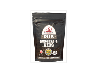 Prieskonių mišinys POPPAMIES BURGERS & RIBS RUB, 200 g
