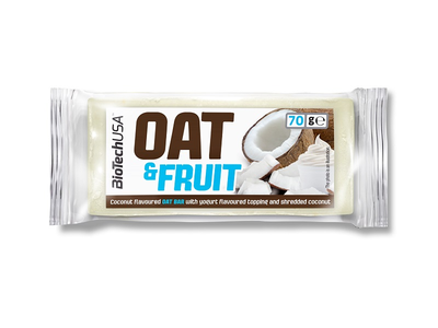 Avižinis batonėlis BioTechUSA Oat Bar, jogurtinis, kokoso skonio, 70 g