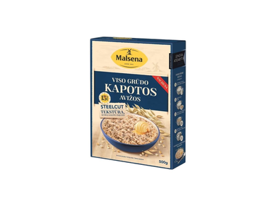 Visų grūdo dalių avižos MALSENA (kapotos), 500 g