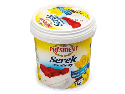 Vanilinis varškės desertas PRESIDENT VANILA, 1 kg
