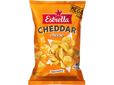 Čederio sūrio skonio bulvių traškučiai ESTRELLA, 250g
