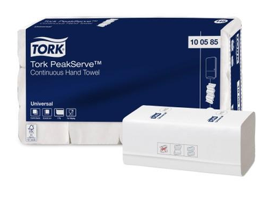 100585 Popieriniai rankšluosčiai TORK PeakServe H5, Universal,1sl. baltos spalvos, 410 lapelių