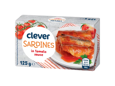Sardinės pomidorų padaže CLEVER, 125 g