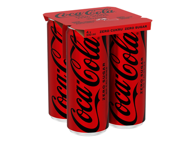 Gaivusis gėrimas COCA-COLA ZERO, 4 x 0,33 l