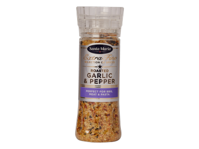 Skrudintų česnakų ir pipirų prieskonių mišinys, SANTA MARIA, malūnėlis, 265 g