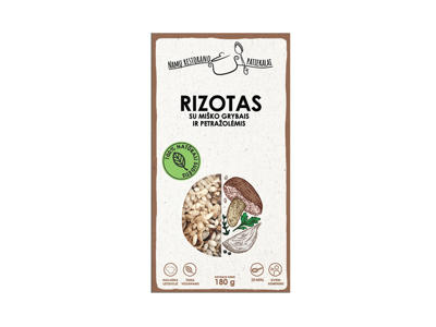 Rizotas NAMŲ RESTORANO PATIEKALAI su miško grybais ir petr., 180 g
