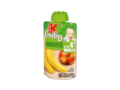 Obuolių ir bananų tyrelė KUBUŠ BABY (nuo 4 mėn.), 100 g