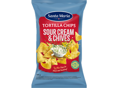 Kukurūzų traškučiai SANTA MARIA Sour Cream & Chives, 185 g