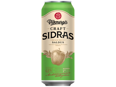Sidras saldus VILKMERGĖS 4,8%, 0,5 l  skarda