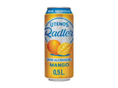 Nealkoholinis UTENOS alaus kokteilis RADLER, mangų skonio, 500 ml