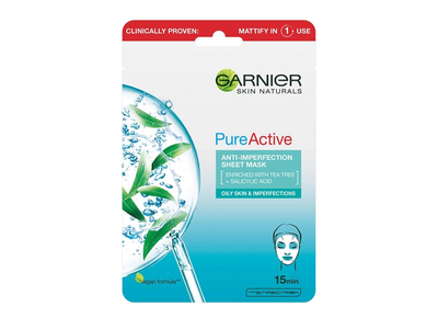 Lakštinė veido kaukė GARNIER PURE ACTIVE, 28 g
