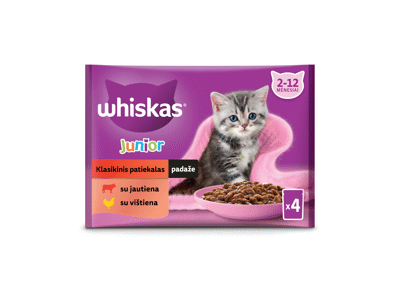 Konservuotas kačiukų ėdalas WHISKAS CLASSIC SELECTION, 4x85g, 340 g
