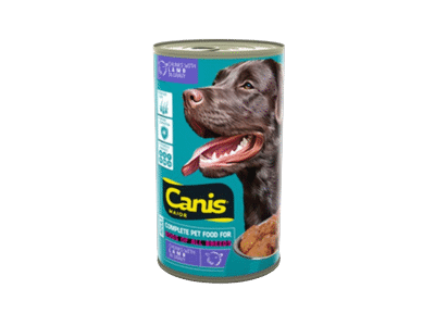 Konservuotas šunų ėdalas CANIS MAJOR su ėriena, 1.25 kg