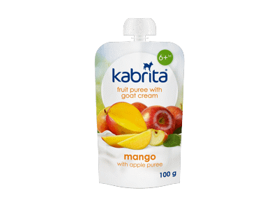 Tyrelė KABRITA su ožkų pienu,mang. ir obuol.,nuo 6 mėn.,100g, 100 g