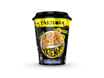 Greitai paruošiami makaronai YAKISOBA, vištienos skonio, puodelyje, 93 g