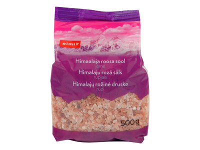 Rožinė rupi Himalajų druska RIMI, 500g