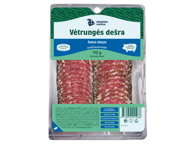 Šaltai rūkyta, Vėtrungės dešra, KLAIPĖDOS MAISTAS, a.r., pjaustyta, 110g