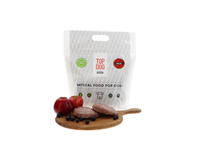 Visavertis šaldytas pašaras šunims TOP DOG BISTRO, More BEEF, su jautiena , 1,6 kg