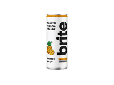 Natūralus energinis gėrimas BRITE ananasas ir mangas, 330 ml