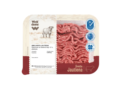 Smulkinta jautiena WELL DONE, rieb. ne did. nei 15 %, 400 g
