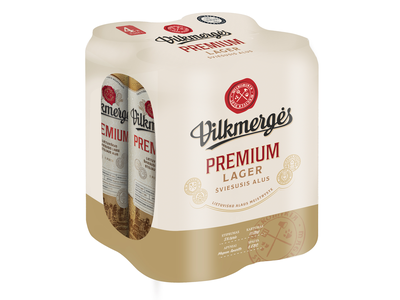 Alus VILKMERGĖS, Premium, 4x0,568l, 5%, skardinė