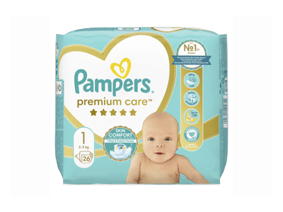 Sauskelnės PAMPERS Premium Care, Small Pack, 1 dydis, 26 vnt.