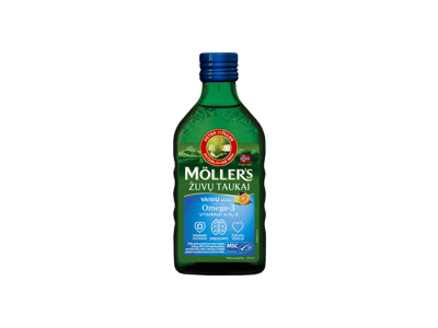 Žuvų taukai MOLLER'S, vaisių skonio, 250 ml