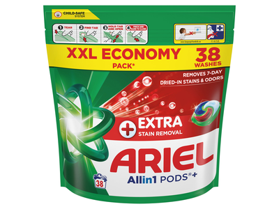 Skalbimo kapsulės ARIEL Extra Stain Removal, 38 vnt.