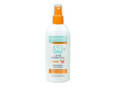 CLINIANS LATTE PROTETTIVO BIMBI SPF50 apsauginis vaikų kūno purškiklis nuo saulės, 150 ml
