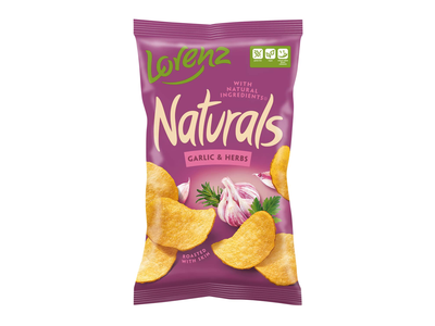 Bulvių traškučiai NATURALS GARLIC&HERBS, 100g