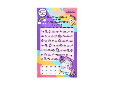 UNICORN MAGIC nagų dailės lipdukai + akmenėliai (72 + 24 vnt.)