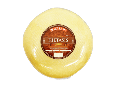 Kietasis ROKIŠKIO sūris, 40 % rieb. s. m., 1 kg