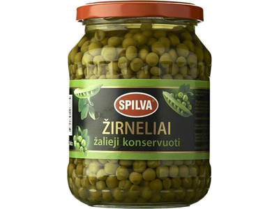 Konservuoti žirneliai SPILVA  žalieji, 450/690 g